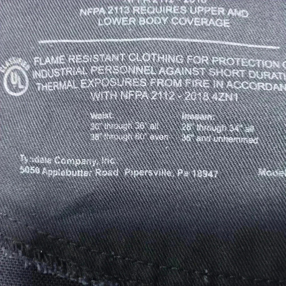 TYNDALE ArcRated Flame Resistant 5  pocket Pants. Men's size 30x34 - Picture 8 of 9